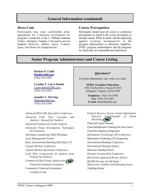 2009 Course Catalogue - ffiec