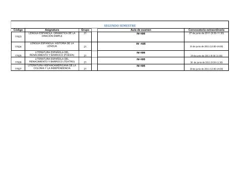 calendario de evaluaciones finales en los grados curso 2010-2011