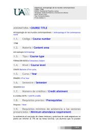 ASIGNATURA / COURSE TITLE 1.1. Código / Course number 1.2 ...