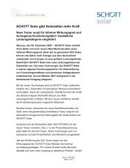 SCHOTT Solar gibt Solarzellen mehr Kraft - ffpress.net