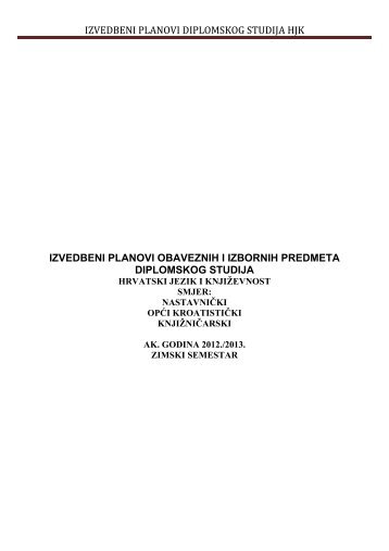 diplomski hjk zs 2012 2013 - Filozofski fakultet u Rijeci