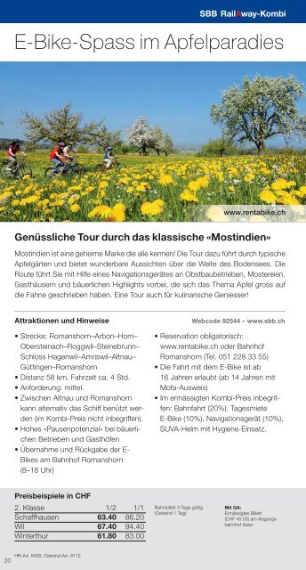 Freizeittipps Sommer 2013 - Ausflüge in der Ostschweiz und ... - SBB