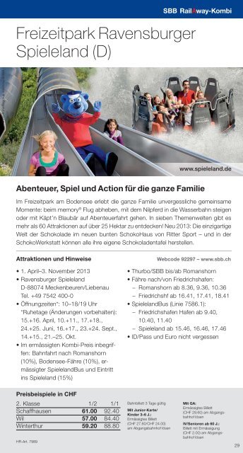 Freizeittipps Sommer 2013 - Ausflüge in der Ostschweiz und ... - SBB