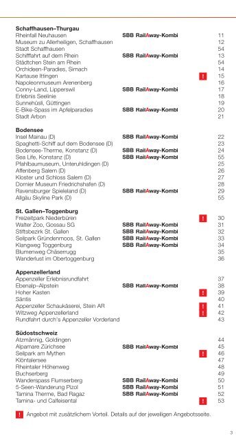 Freizeittipps Sommer 2013 - Ausflüge in der Ostschweiz und ... - SBB