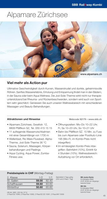 Freizeittipps Sommer 2013 - Ausflüge in der Ostschweiz und ... - SBB