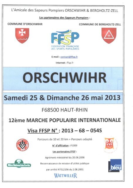 L'Amicale des Sapeurs Pompiers ORSCHWIHR ... - FFSP