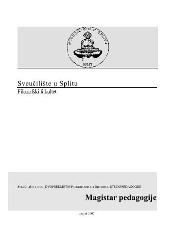 Program studija - Filozofski fakultet u Splitu