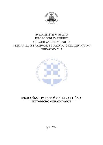 Program studija - Filozofski fakultet u Splitu