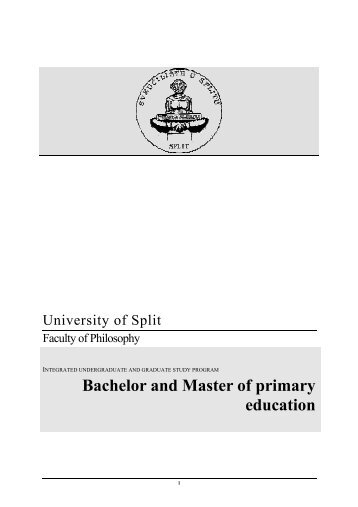 Bachelor and Master of primary education - Filozofski fakultet u Splitu
