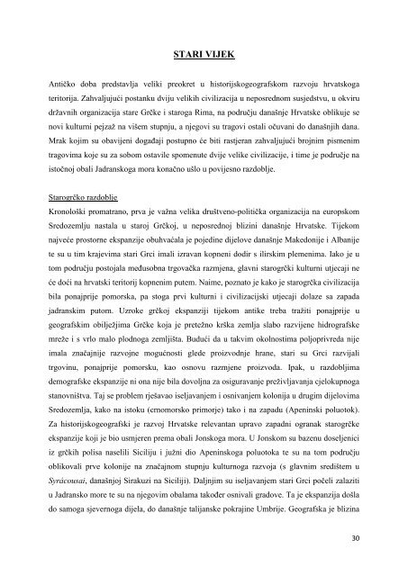 HISTORIJSKA GEOGRAFIJA HRVATSKE - Filozofski fakultet u Splitu