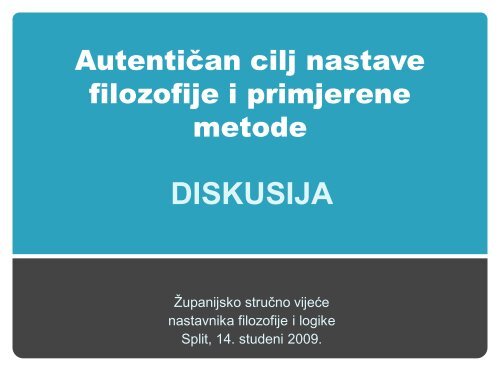 Diskusija u nastavi (filozofije)