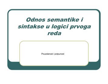 Odnos semantike i sintakse u logici prvoga reda