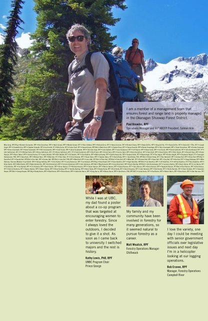 Faces of Forestry 5.indd - Association of BC Forest Professionals