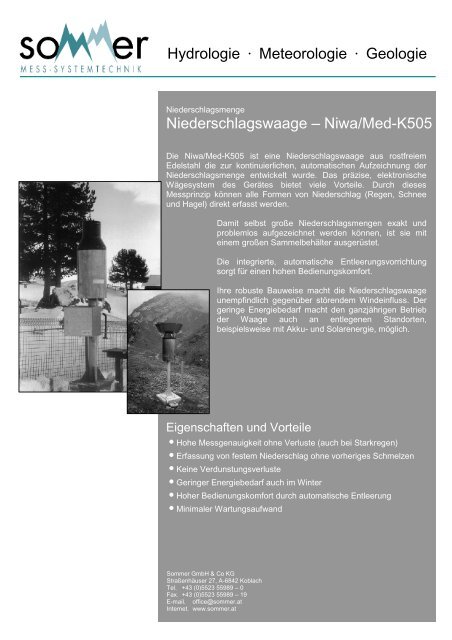 Niwa/Med-K505 Hydrologie • Meteorologie • Geologie