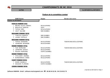 CHAMPIONNATS DE NC 2010 - fftda