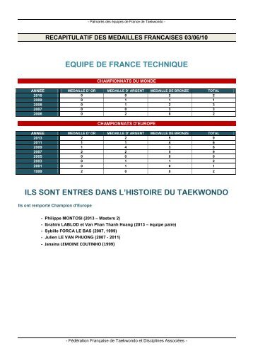 équipe de France technique - fftda