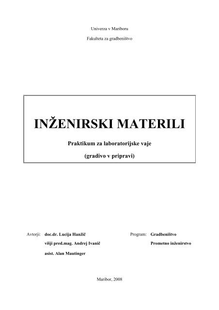 Praktikum (pdf) - Fakulteta za gradbeništvo - Univerza v Mariboru