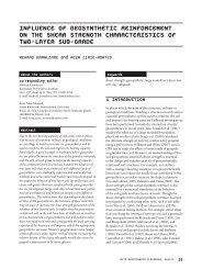 Influence of geosynthetic reinforcement on the shear strength ...