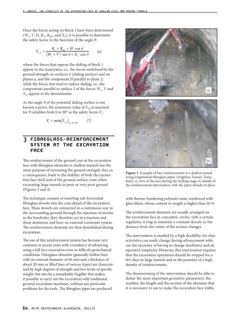 The stability of the excavation face of shallow civil and mining tunnels