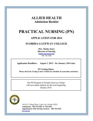 LPN Application Packet - Florida Gateway College