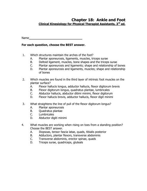 Chapter 18 Ankle And Foot Chapter 18 Ankle And Foot