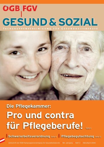 Ausgabe 2/2006 - Arge FGV für Gesundheits- und Sozial Berufe