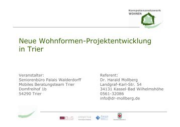 Projektentwicklung für Neue Wohnformen - Forum ...