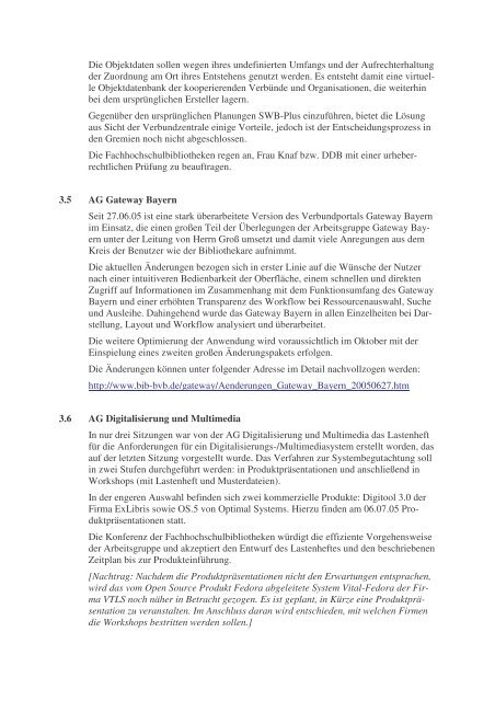 Protokoll - Die Bayerischen FachhochschulBibliotheken