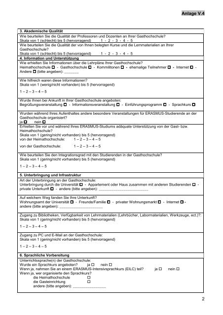 Studienbericht LLP/ERASMUS 2008/2009