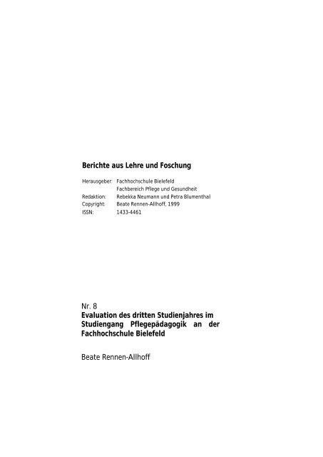Bericht Nr. 8 u Deckblatt - Fachhochschule Bielefeld
