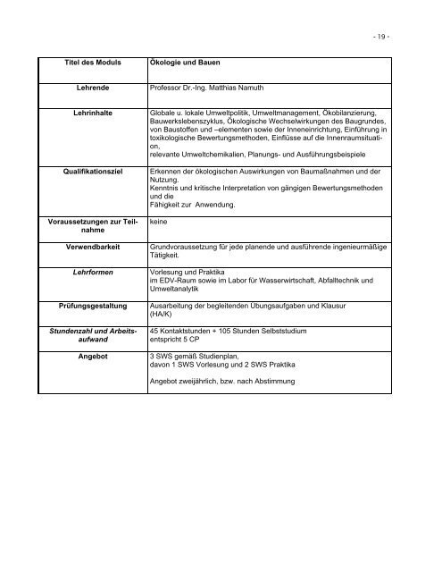 Prüfungsordnung für den Masterstudiengang Integrales Bauen an ...