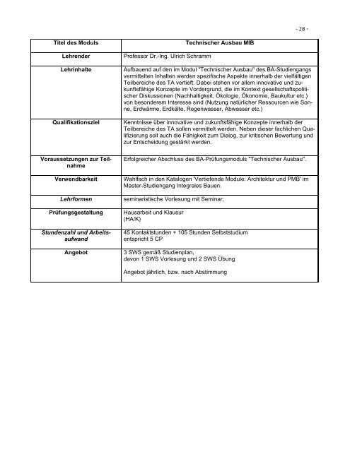 Prüfungsordnung für den Masterstudiengang Integrales Bauen an ...