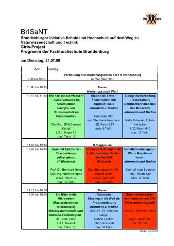 Informatik und Medien und Wirtschaftsinformatik - Fachhochschule ...