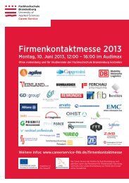 Firmenkontaktmesse 2013 - Fachhochschule Brandenburg