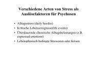 Verschiedene Arten von Stress als Auslösefaktoren für Psychosen