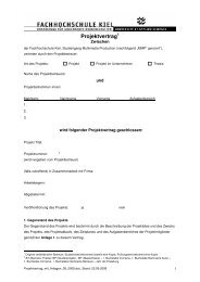Projektvertrag - Fachhochschule Kiel