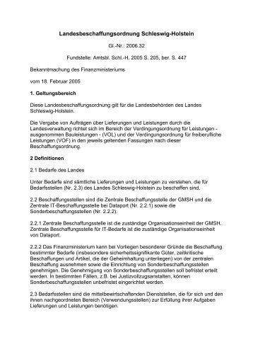 Landesbeschaffungsordnung Schleswig-Holstein