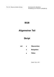 BGB Allgemeiner Teil Skript - Hochschule für Verwaltung und ...