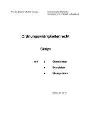 Ordnungswidrigkeitenrecht Skript - Hochschule für Verwaltung und ...