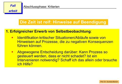 Die Arbeit mit dem einzelnen Klienten: Evaluation und Abschluss