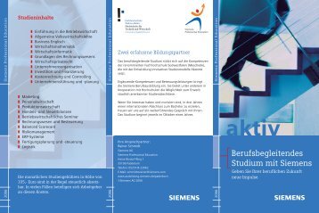 Berufsbegleitendes Studium mit Siemens - Fachhochschule ...