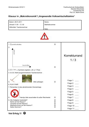 Korrekturrand 1 / 3 - Fachhochschule Südwestfalen