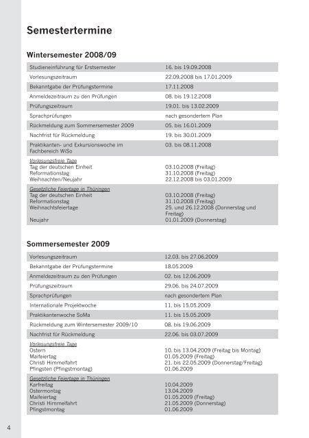 Studienführer Wintersemester 2008/09 - Fachhochschule Nordhausen