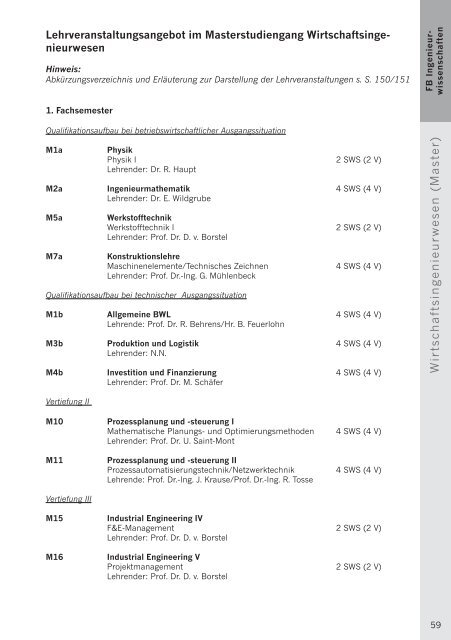 Studienführer Wintersemester 2008/09 - Fachhochschule Nordhausen