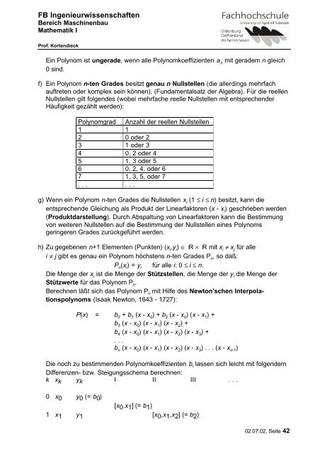 FB Ingenieurwissenschaften 1 Funktionen 1.1 Begriff der Funktion ...