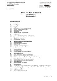 Skript von Prof. Dr. Wolters zur Vorlesung Mathematik I