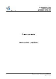 Praxissemester - Informationen für Betriebswirte