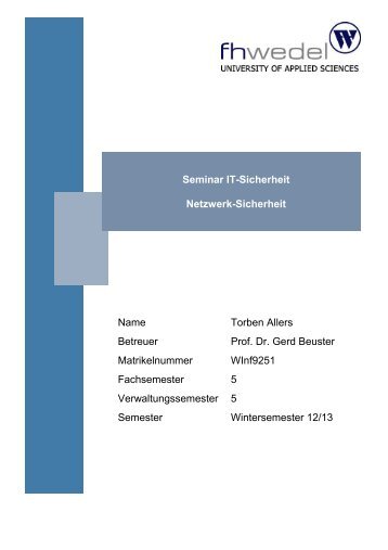 Seminarausarbeitung - FH Wedel