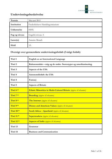 Undervisningsbeskrivelse
