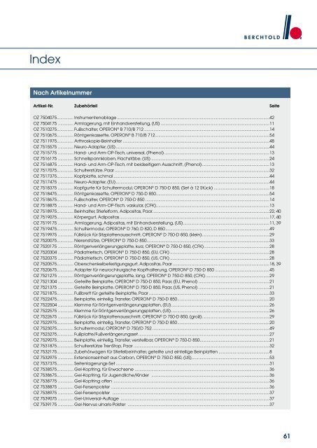 Komponenten und Zubehör - BERCHTOLD GmbH & Co. KG